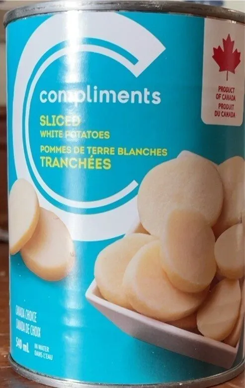 Sliced white potatoes