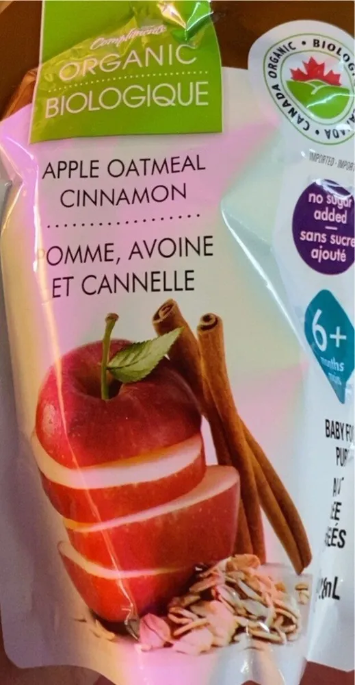 Organic baby food puree