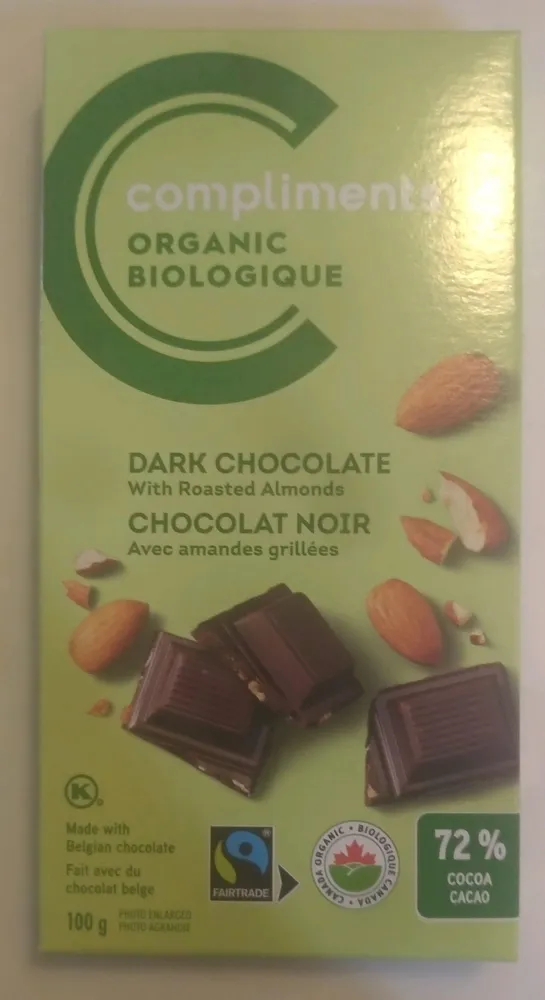Organic Dark Chocolate with Roasted Almonds
