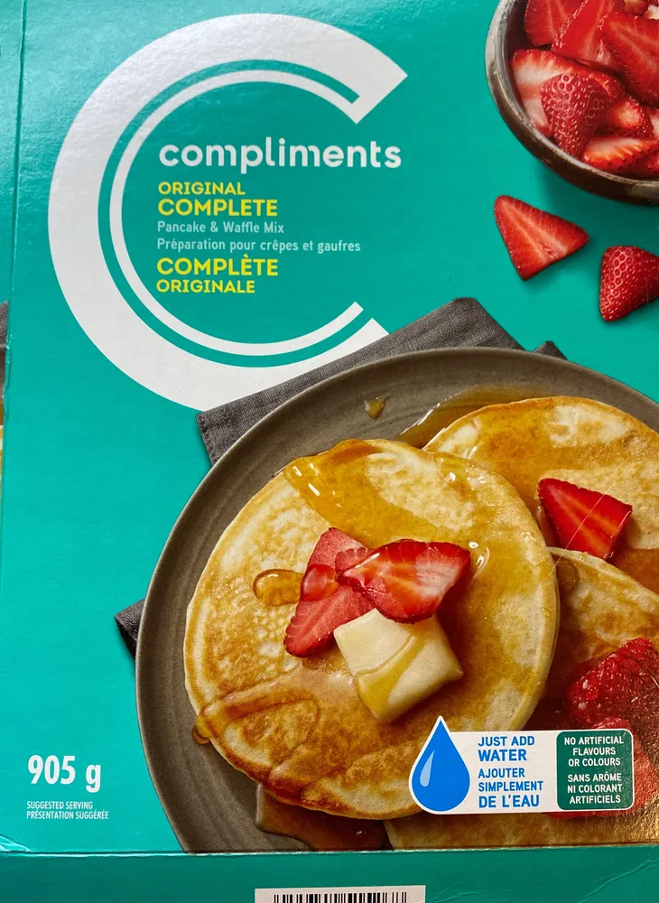 Original Complete Pancake & Waffle Mix, Just add water.