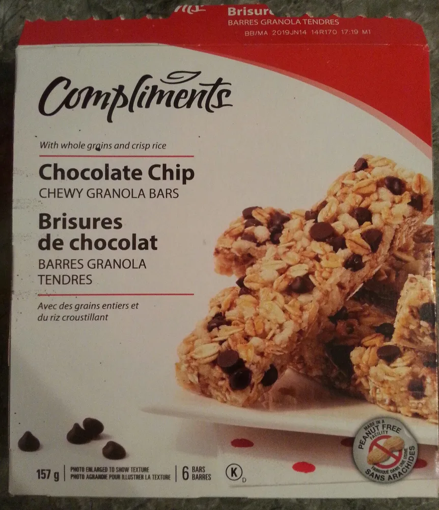Chocolate chip chewy granola bars