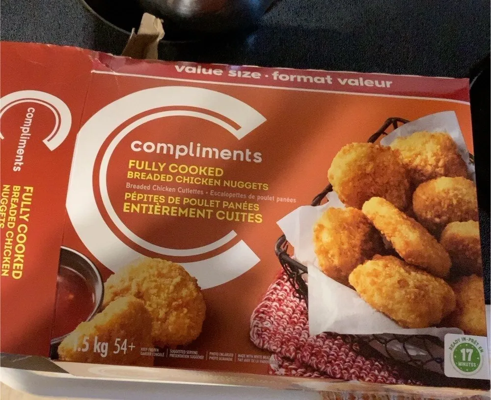 Breaded chicken nuggets