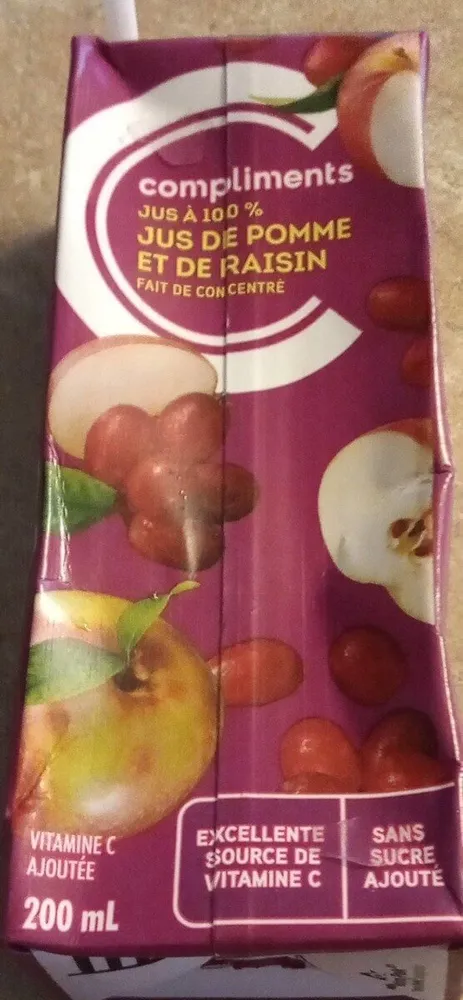 Jus de pomme et de raisin