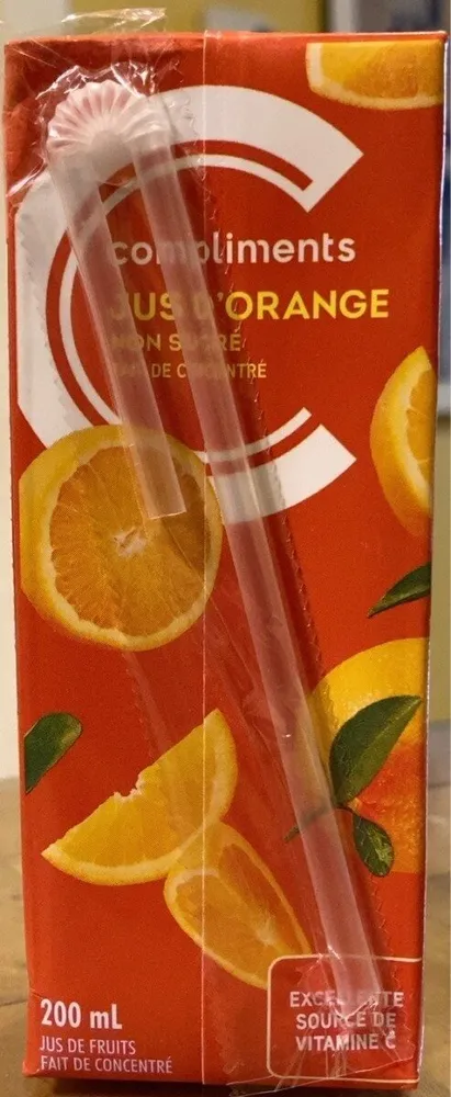 Jus d’orange (non sucré, fait de concentré)