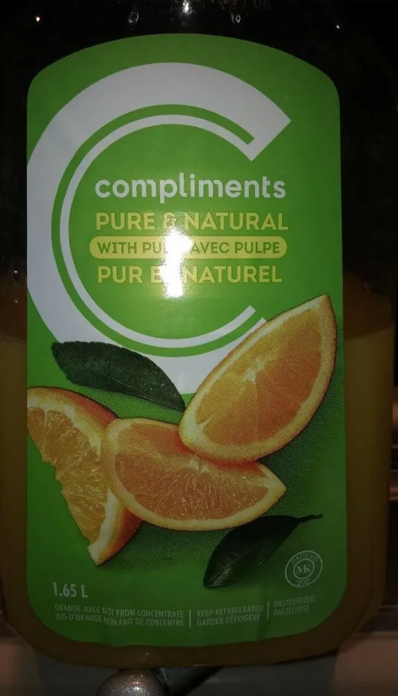 Jus orange avec pulpe