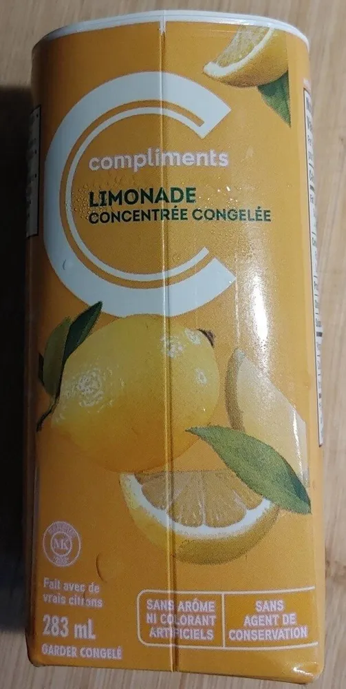 Limonade concentrée congelée
