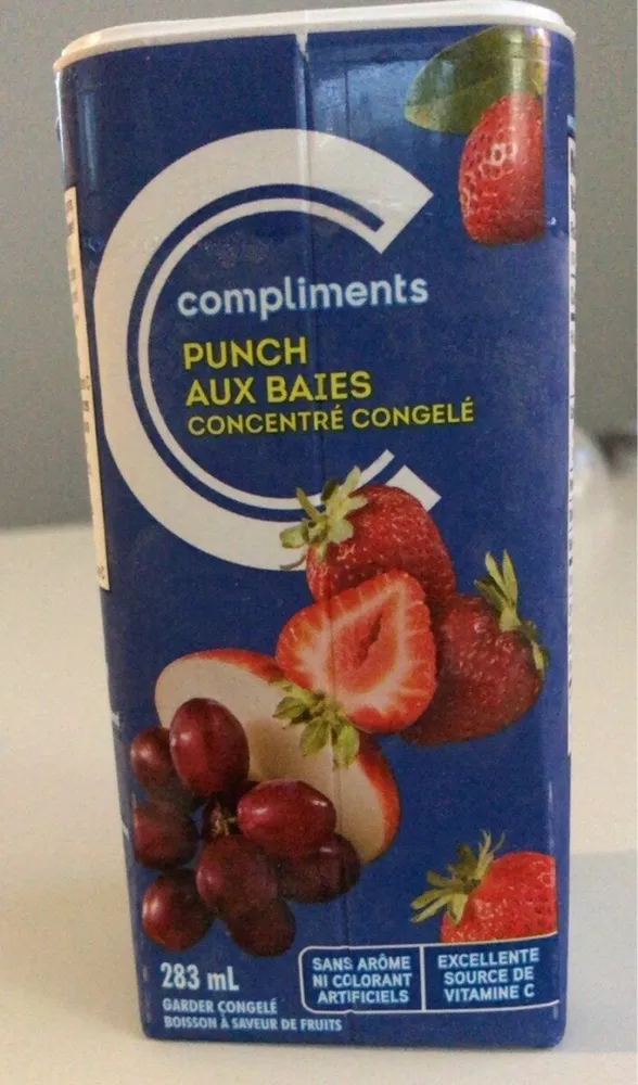 Punch aux baies concentré congelé