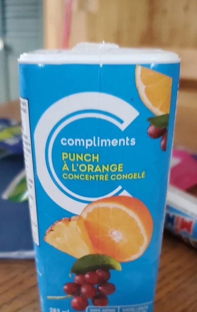 Punch à l'orange concentré congelé