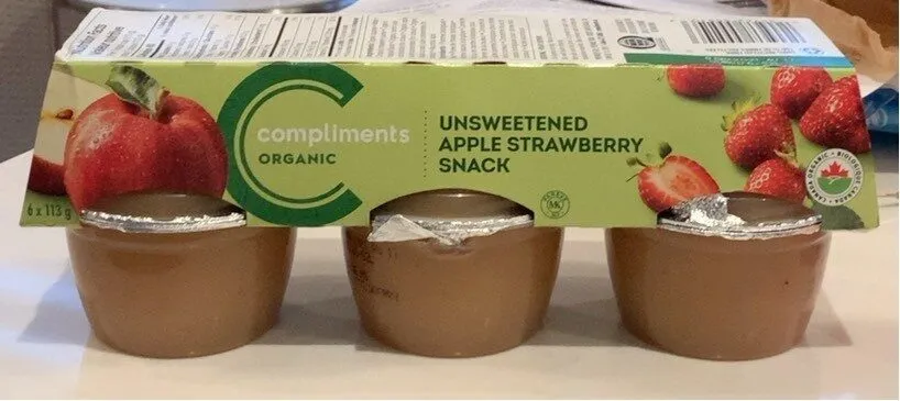 Unsweetened apple strawberry snack