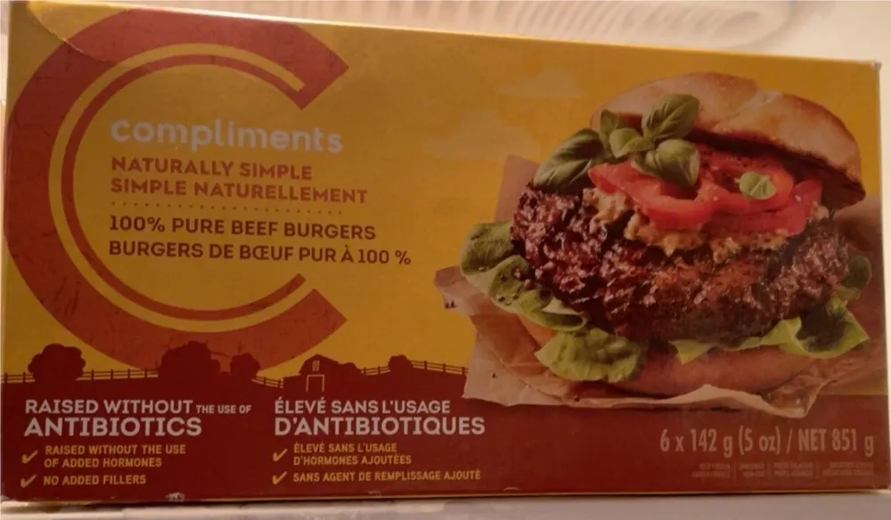100%pure beef burgers