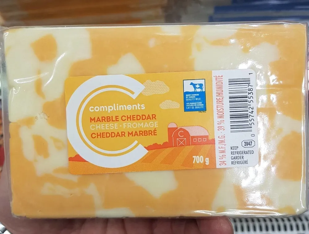 Fromage cheddar marbré