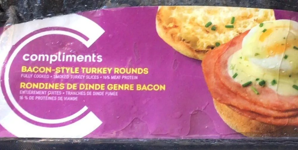 Bacon style turkey rounds