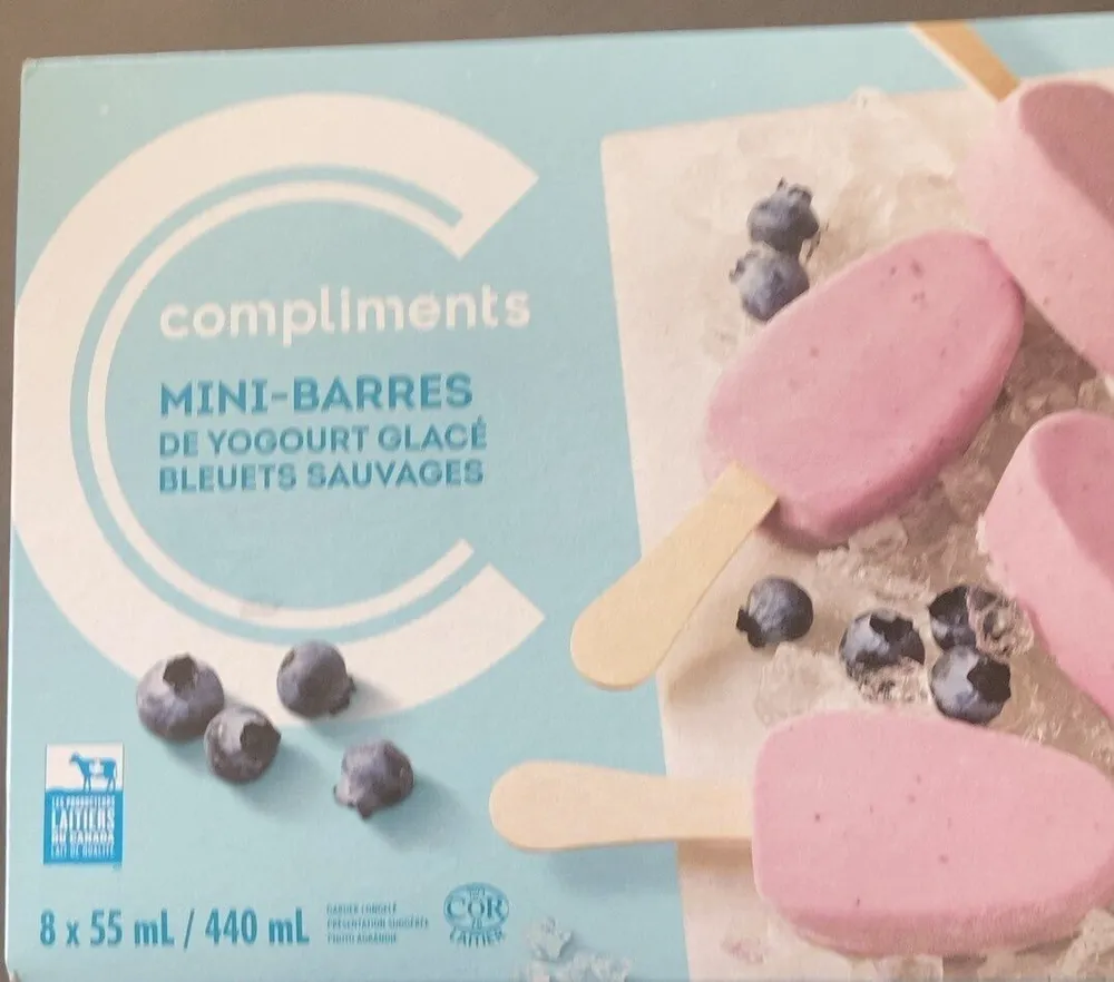 Mini barres yogourt glacés bleuts sauvages