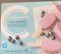 Mini barres yogourt glacés bleuts sauvages