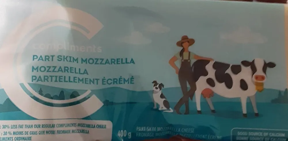 Mozzarella partiellement écrémé