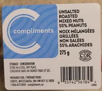 Unsalted Roasted Mixed Nuts 55% peanuts