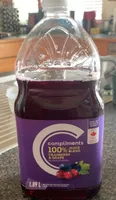 100% juice blend: cranberry &grape