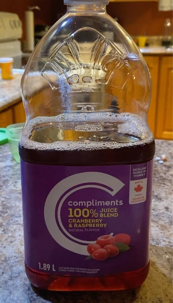 100% juice blend cranberry & raspberry