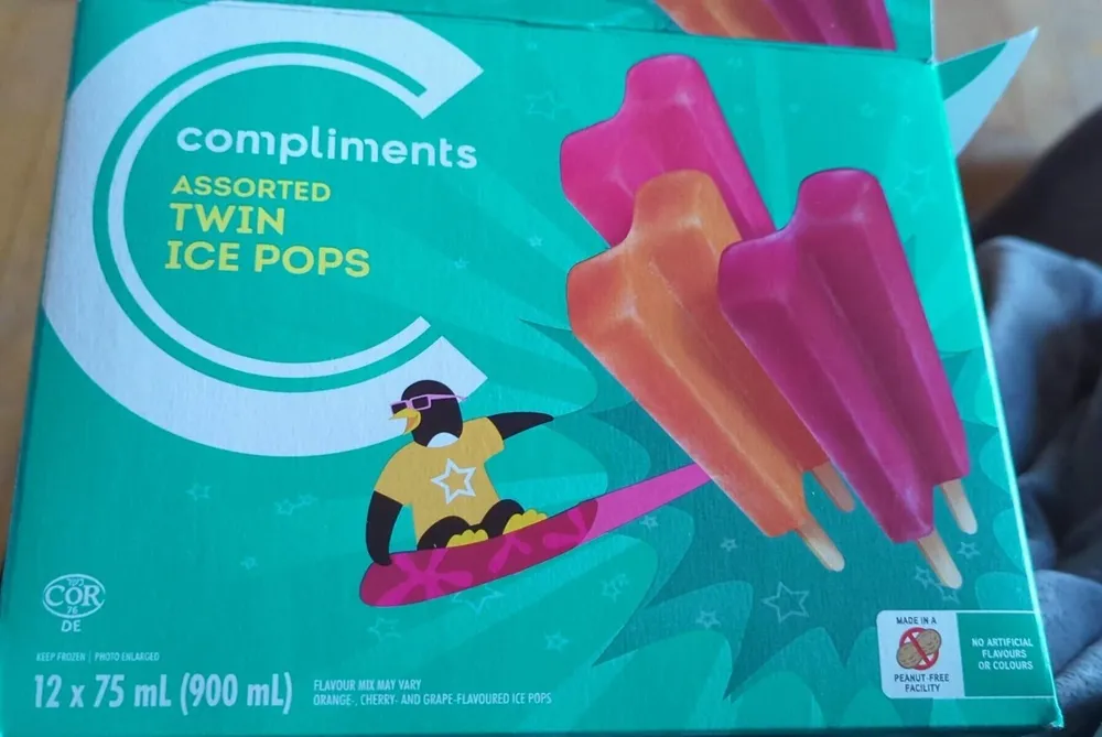 Assorted twin ice pops