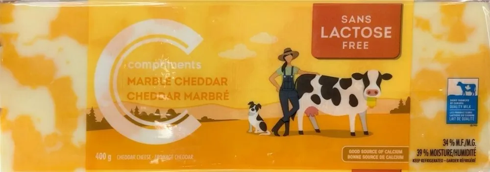 Cheddar marbré sans lactose