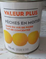 Pêches en moitié