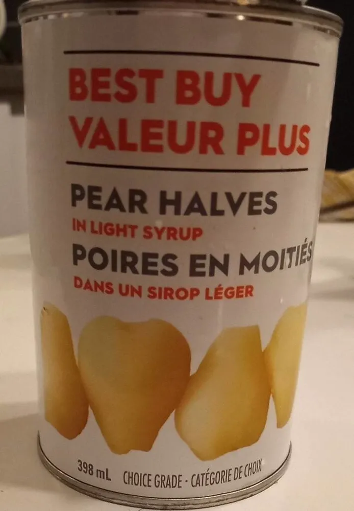 Poires en moitié