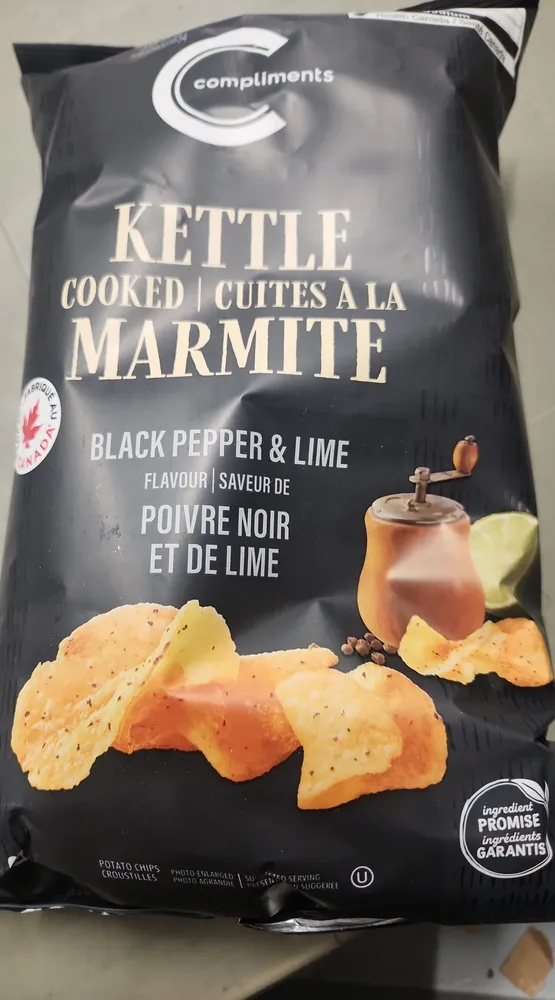 Kettle Cooked Chips, Black Pepper, And Lime