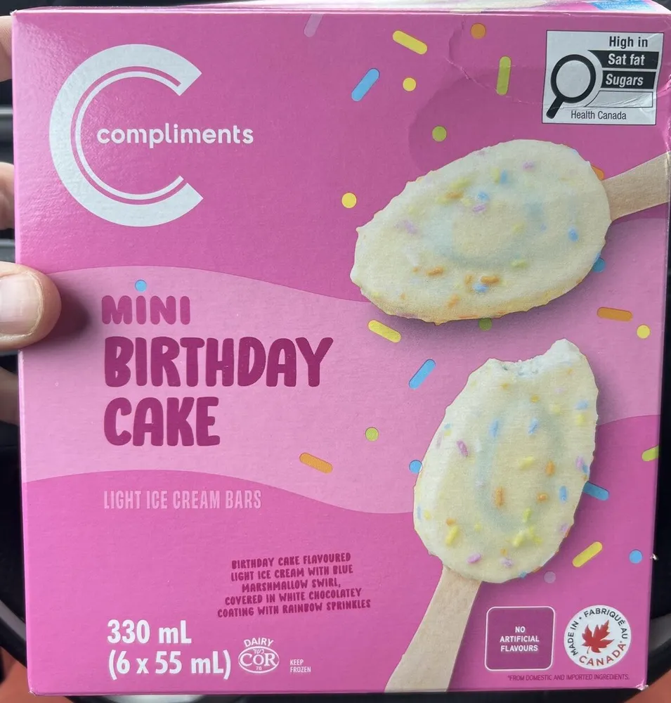 Mini Birthday Cake Light Ice Cream Bar