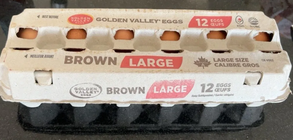 12 Large Eggs, brown.