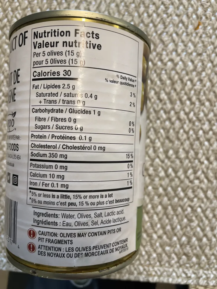 Olives Vertes Dénoyautées
