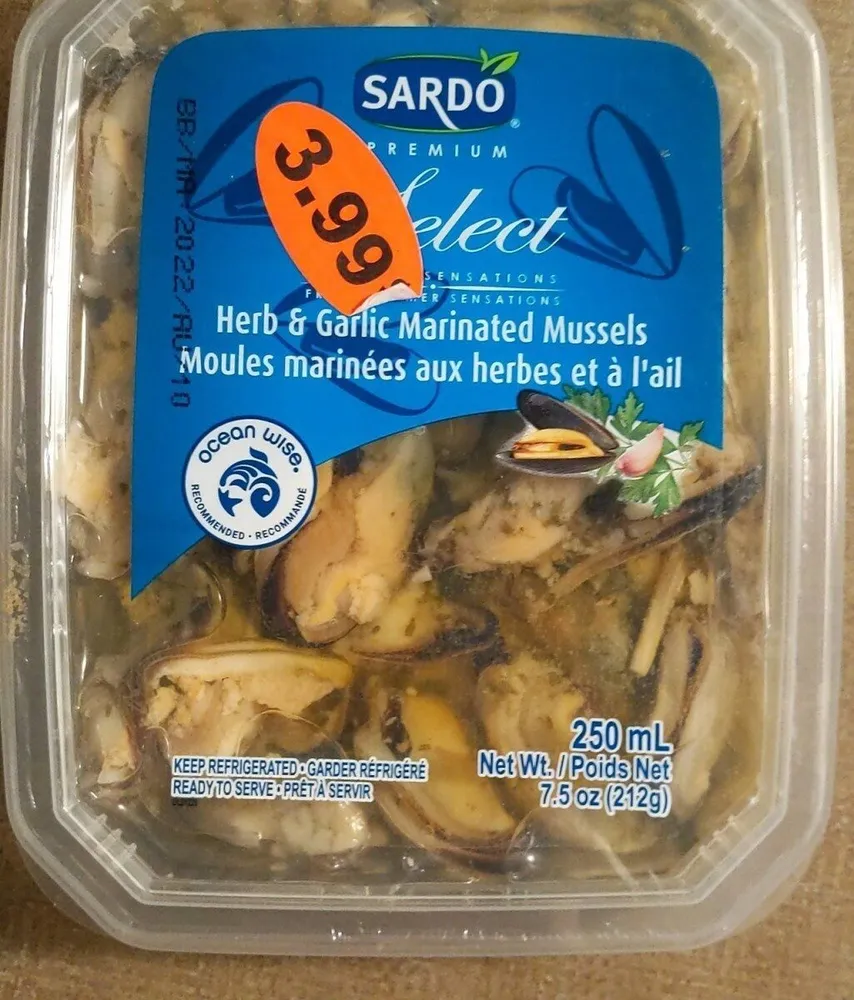 Herb  garlic marinated mussels