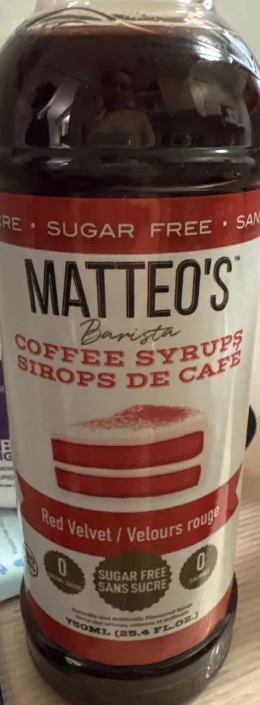 Barista Style Sugar Free Coffee Syrup