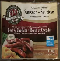 Saucisses fumées bœuf et cheddar