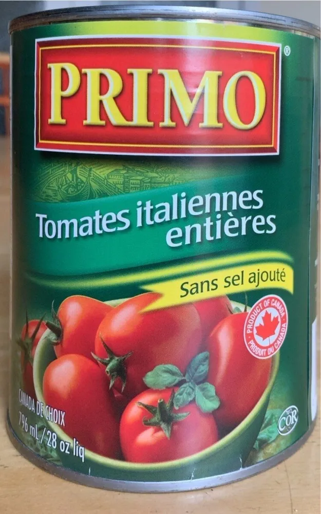 Tomates italiennes entières sans sel ajouté