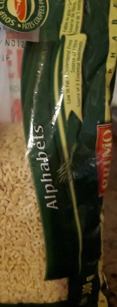Alphabets pasta