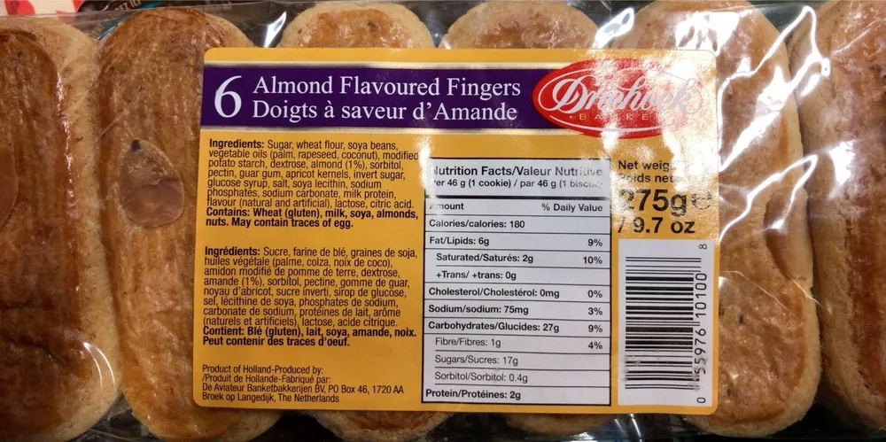 Almond flavoured fingers
