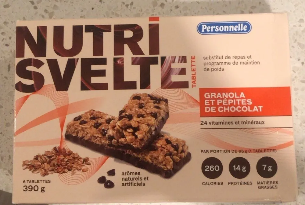 Barre Granola et pepites de chocolat