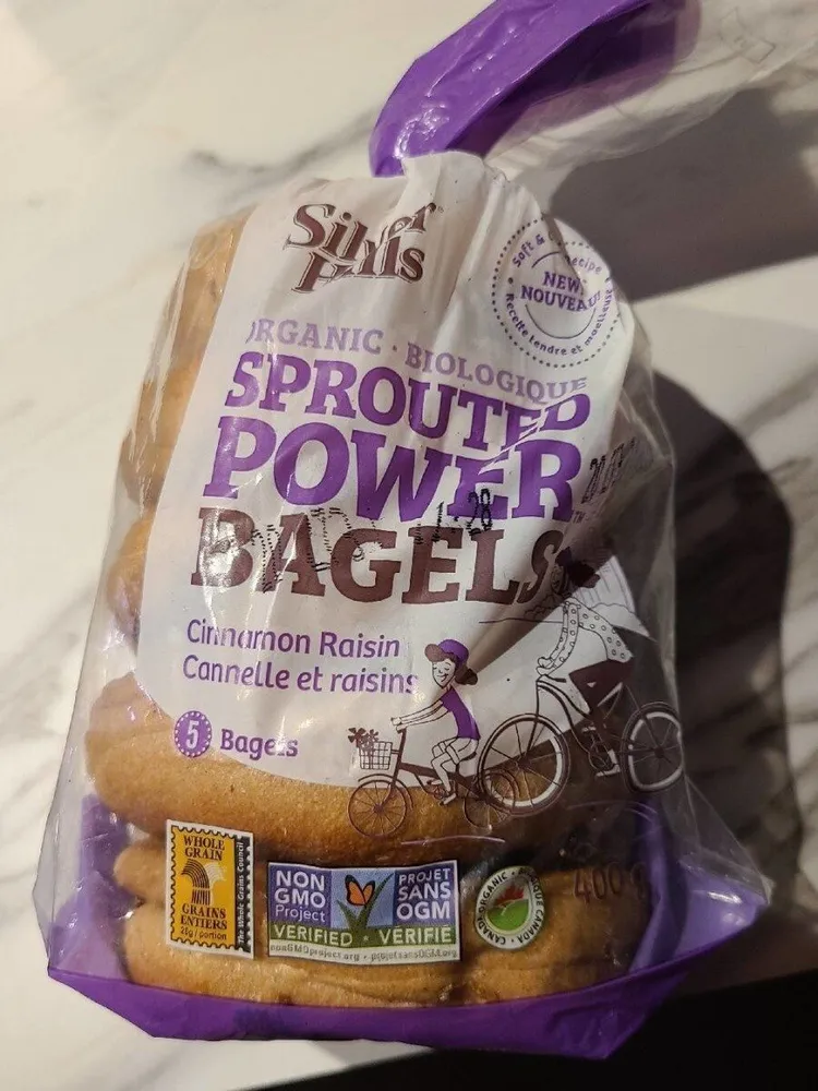 Organic Sprouted Power Cinnamon Raisin Bagels