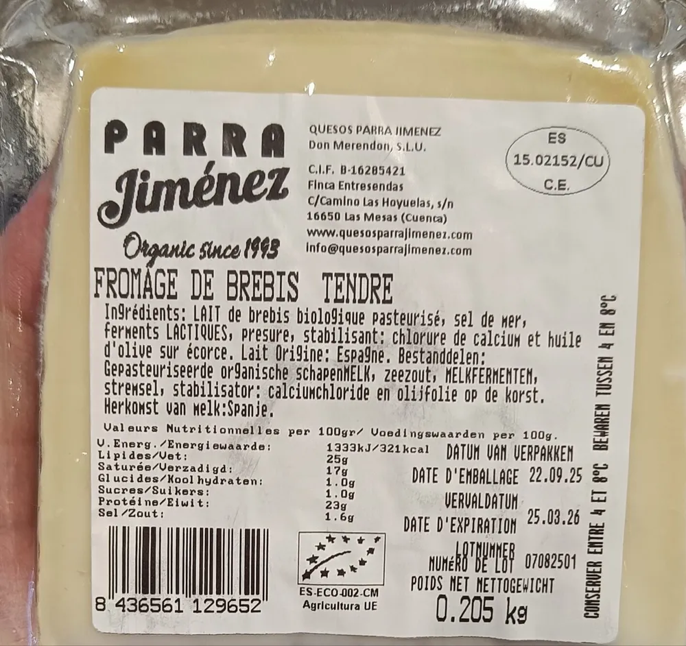 Fromage de brebis tendre