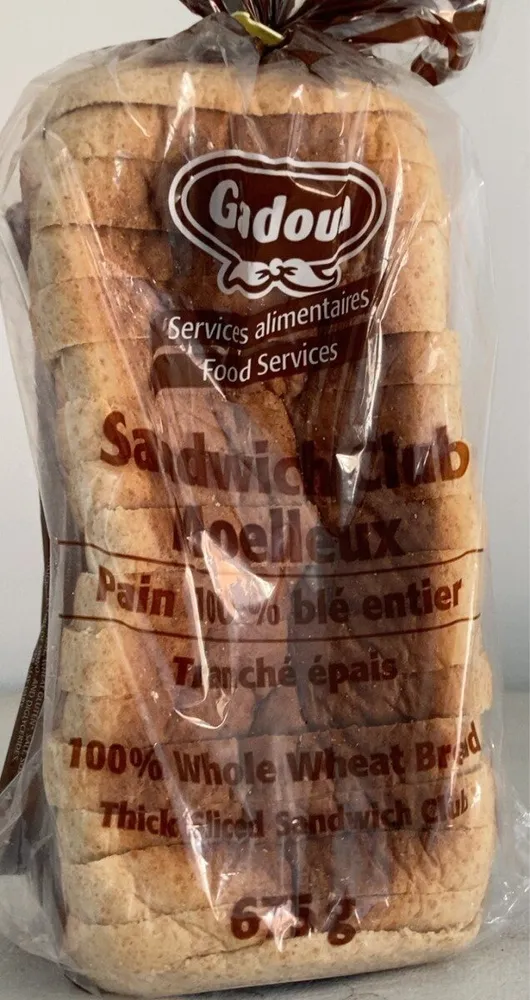 Sandwich club moelleux pain 100% complet