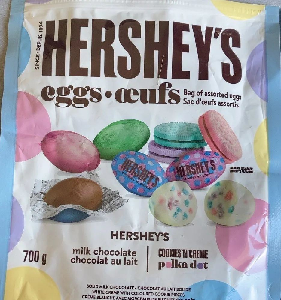 Hershey’s eggs, oeufs, bag of assorted eggs