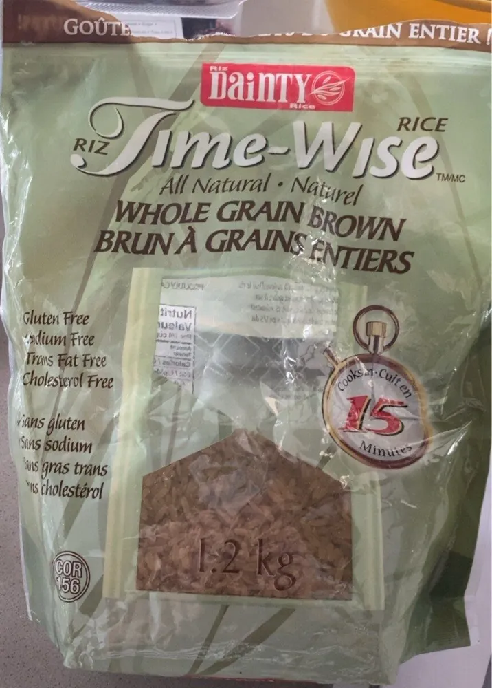Riz brun a grain entier