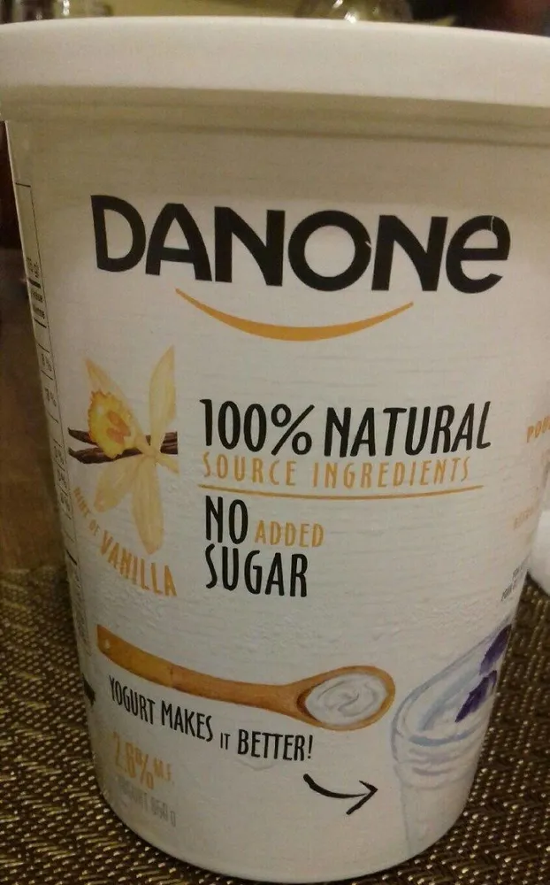 Danone Vanille, 100% naturel, sans sucre ajouté