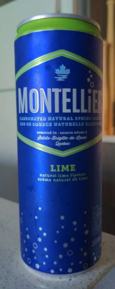 Montellier - Eau de source naturelle gazéifiée, Lime
