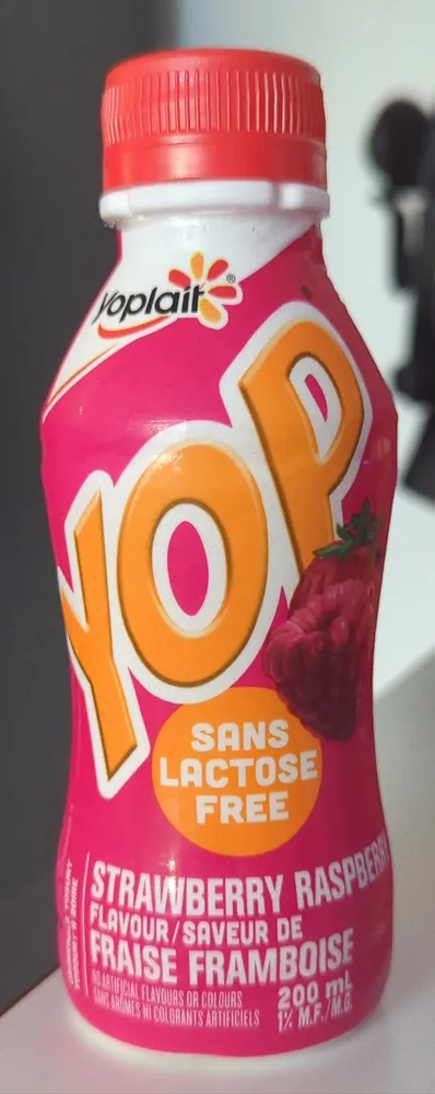 Yop fraise framboise sans lactose