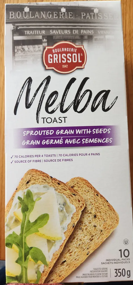 Melba Toast grains germés avec semences
