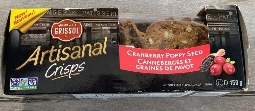 Biscottes artisanales canneberges et graines de pavot