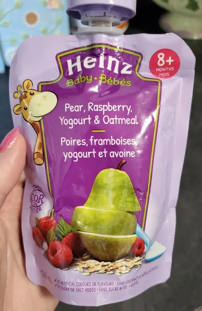 Heinz Baby Pear Raspberry yogourt & oatmeal