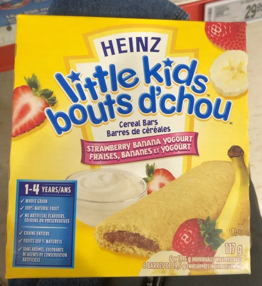 Barres de cereales fraises,bananes et yogourt