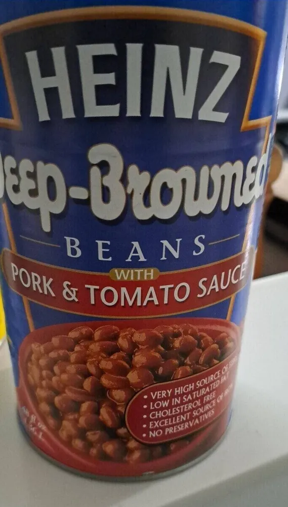 Heinz deep browned beans with pork and tomato sauce
